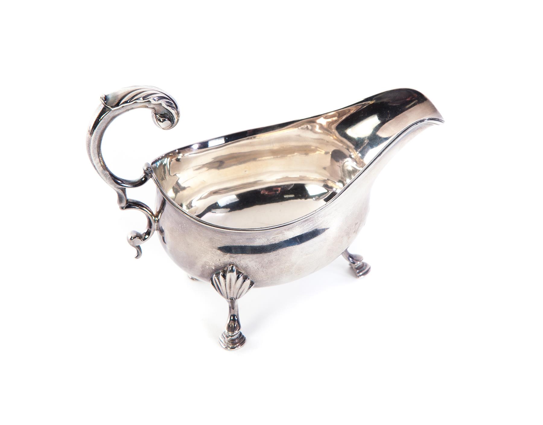 Appraisal: ENGLISH SILVER SAUCE BOAT London hallmarks for Hester Bateman partial