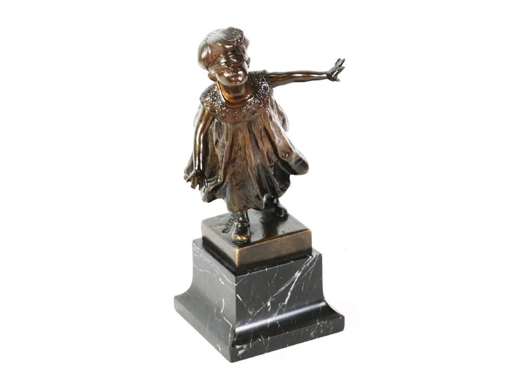 Appraisal: AFTER G FERRARI A 'GARANTI' BRONZE FIGURE OF A YOUNG