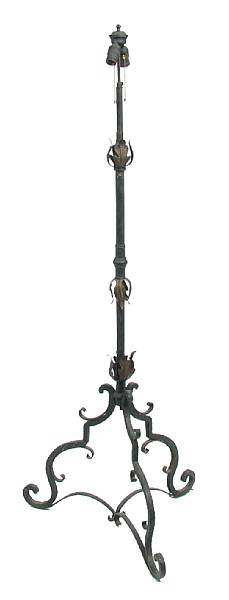 Appraisal: A Baroque style wrought iron floor lamp height ft in