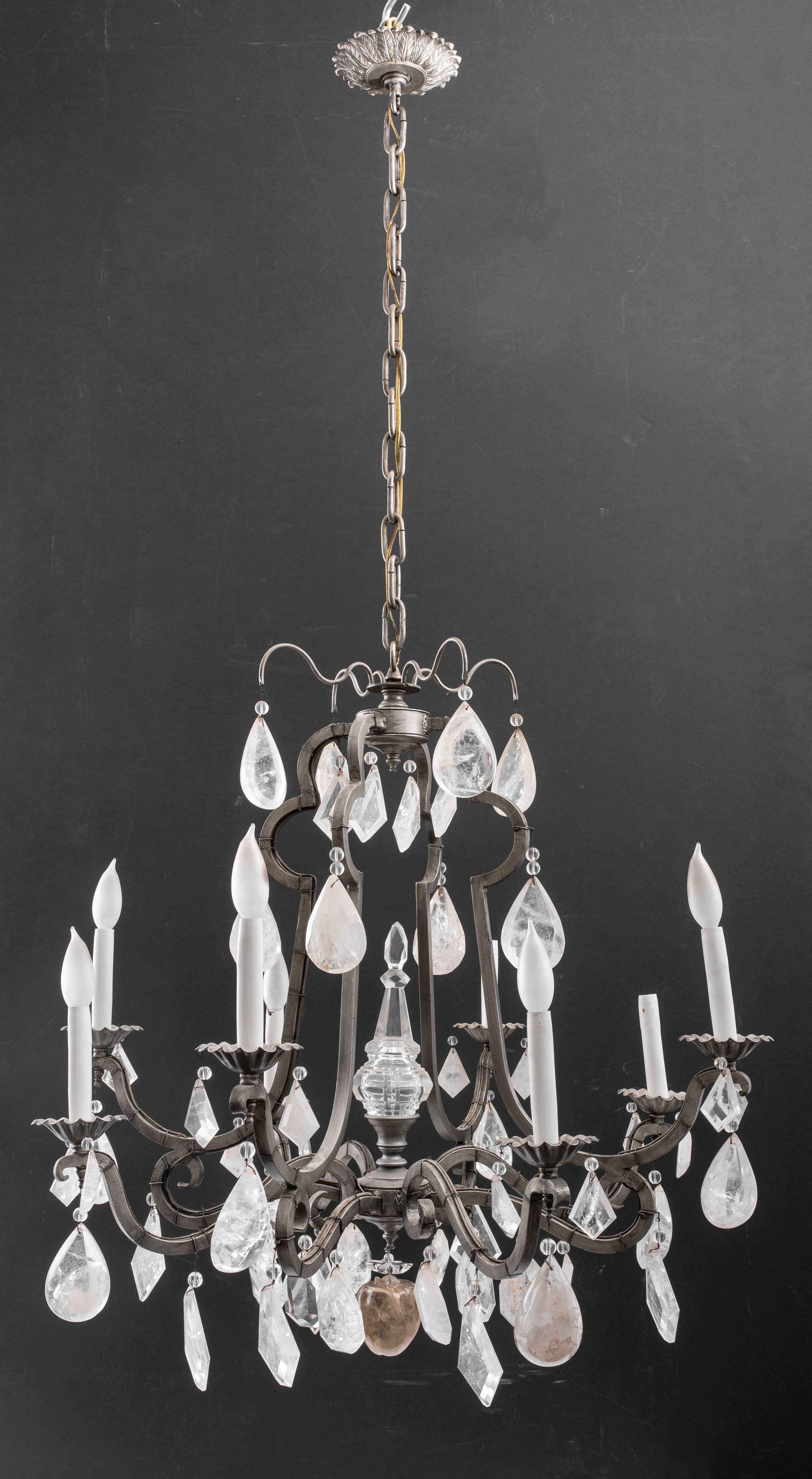 Appraisal: DENNIS LEEN ATTR ROCK CRYSTAL CHANDELIER Dennis and Leen attributed