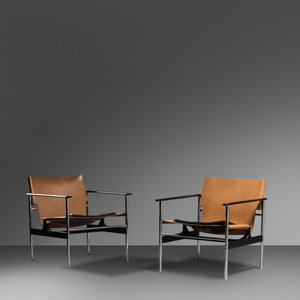 Appraisal: Charles Pollock American - Pair of Sling Chairs model Knoll