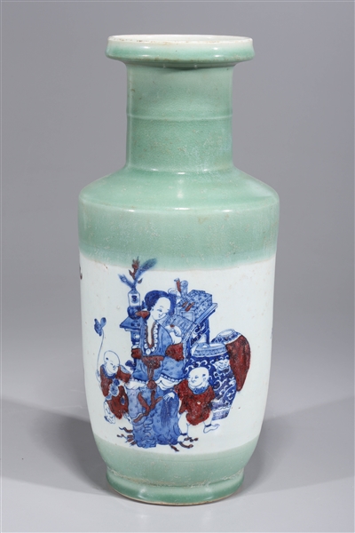 Appraisal: Chinese blue white and red porcelain vase with celadon glaze