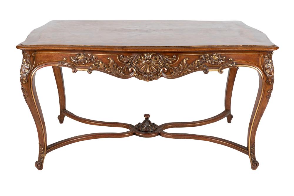 Appraisal: LOUIS XV STYLE PARQUETRY SALON TABLEthe serpentine top with diagonal