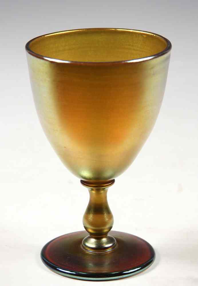 Appraisal: GLASS GOBLET - Tiffany Glass Goblet engraved 'LC Tiffany Favrile