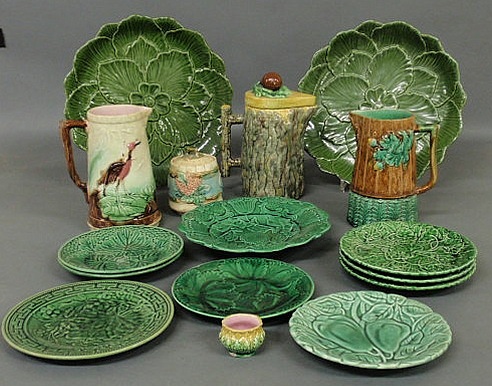 Appraisal: Large group of Majolica and Majolica type tableware