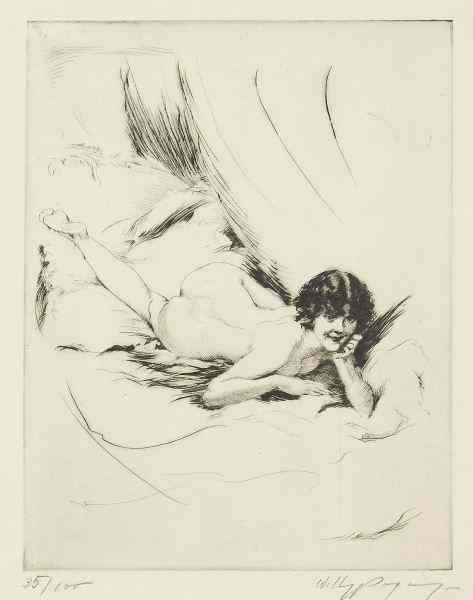 Appraisal: Willy Pogany Hungarian - Nudedrypoint on paper signed at lower