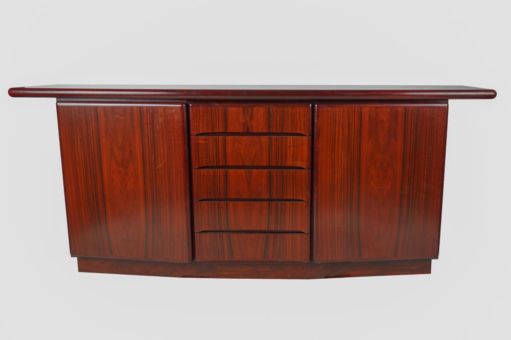 Appraisal: RASMUS SOLBERG MIDCENTURY MODERN ROSEWOOD CREDENZAwith two doors flanking a