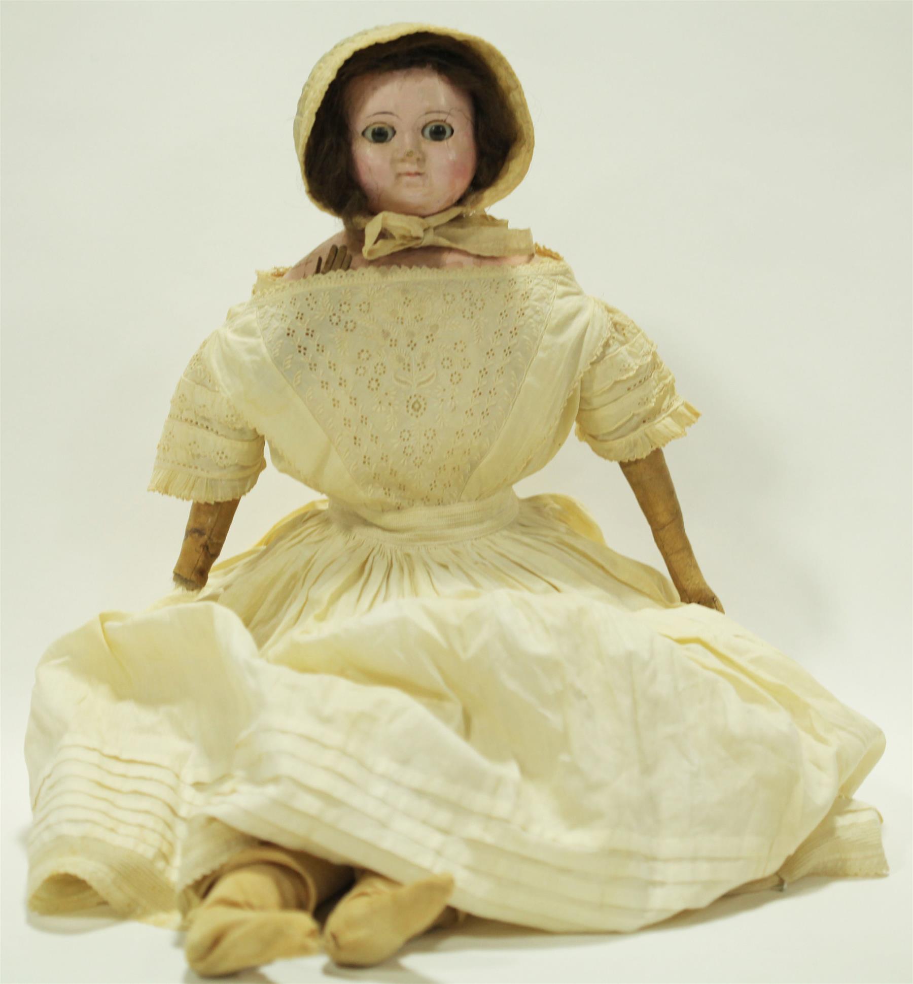 Appraisal: LARGER COMPOSITION DOLL Late th-century doll with a composition face