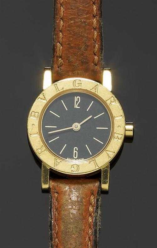 Appraisal: LADY'S WRISTWATCH BULGARI-BULGARI s Yellow gold Ref BB GL Round