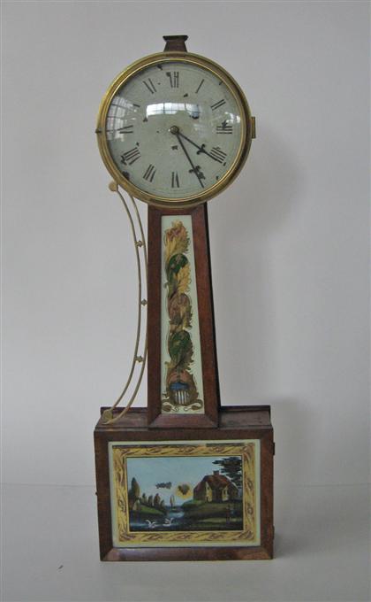 Appraisal: Mahogany case banjo clock american st half th century Brass