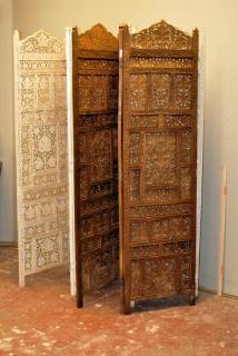 Appraisal: Two Indian Carved Wood Screens Two Indian carved wood screens