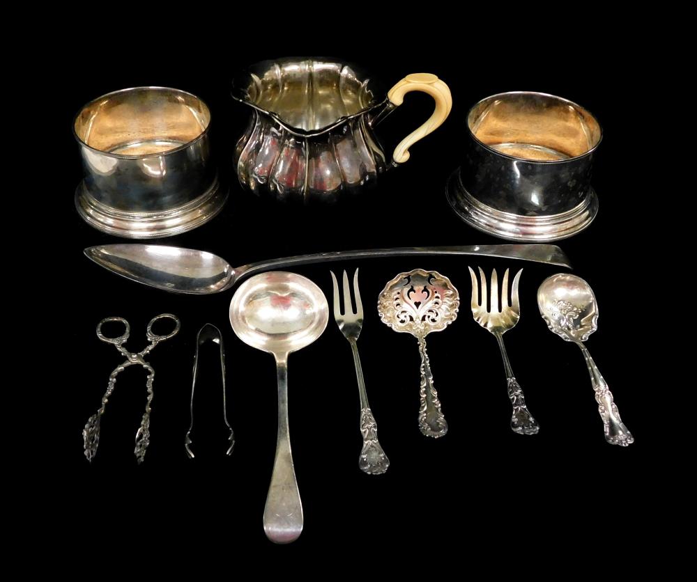 Appraisal: SILVER Eleven pieces of sterling and tested silver details include