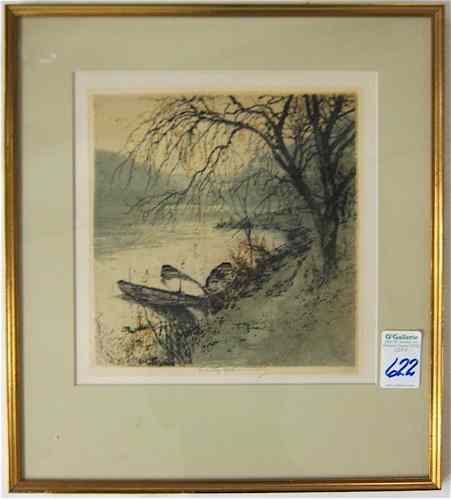 Appraisal: LUIGI KASIMIR COLOR ETCHING Austria - titled ''Schoenbuchel on the