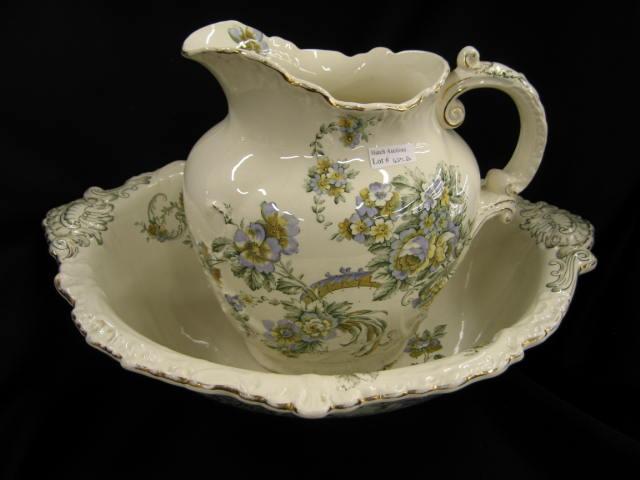 Appraisal: Victorian Ironstone Pitcher Bowl Set by Booths Lowerel pattern ornate