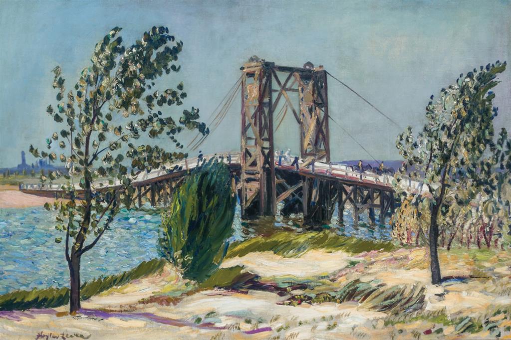 Appraisal: RICHARD HAYLEY LEVER American - Bridge at Howard Beach oil