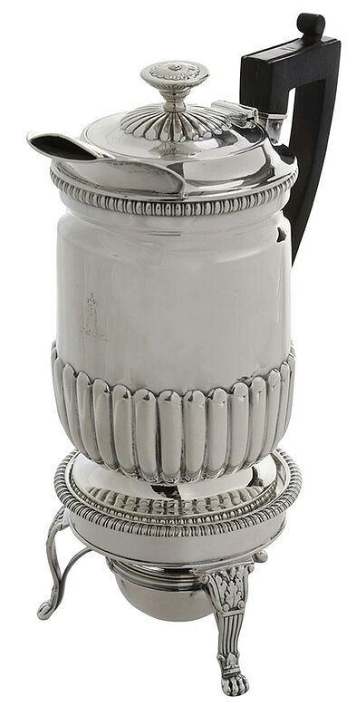 Appraisal: Victorian English Silver Biggin London cylindrical form with reeded body