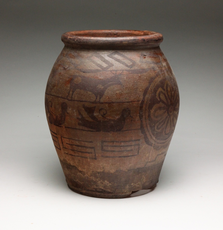 Appraisal: Second half th century Ovoid crock with unusual slipware decoration