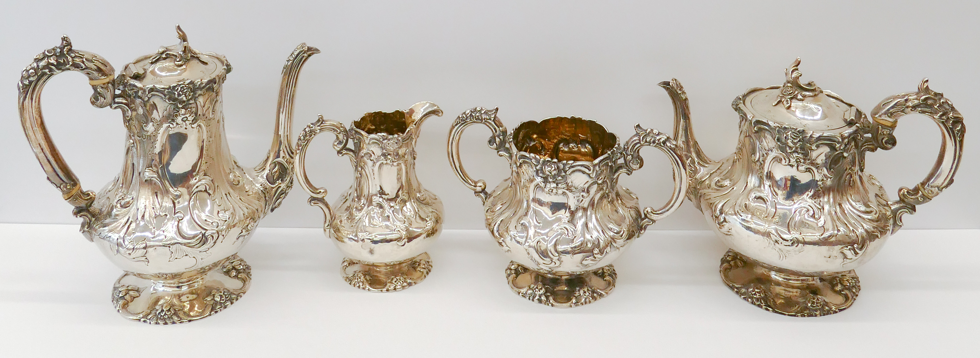 Appraisal: pc Victorian English Sterling Tea Coffee Set Includes teapot sugar