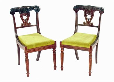 Appraisal: A set of eight George IV rosewood dining chairs in