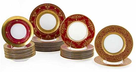 Appraisal: English gilt porcelain plates early th century various patterns consisting