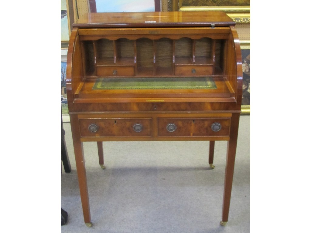 Appraisal: Reproduction yew wood writing bureau