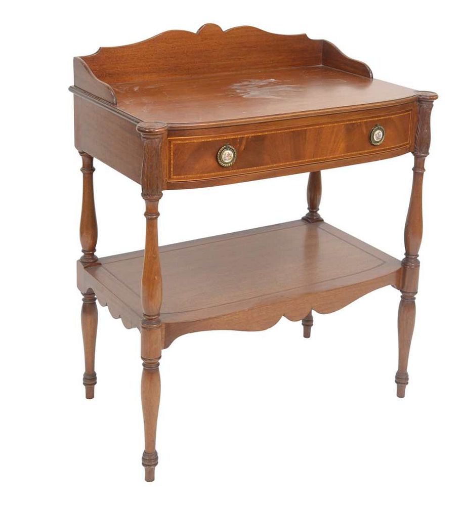 Appraisal: Margolis Mahogany Wash Stand with gallery back over turret corners