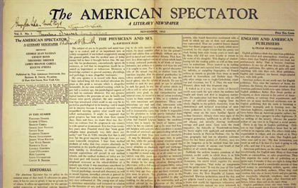 Appraisal: piece The American Spectator A Literary Newspaper New York November