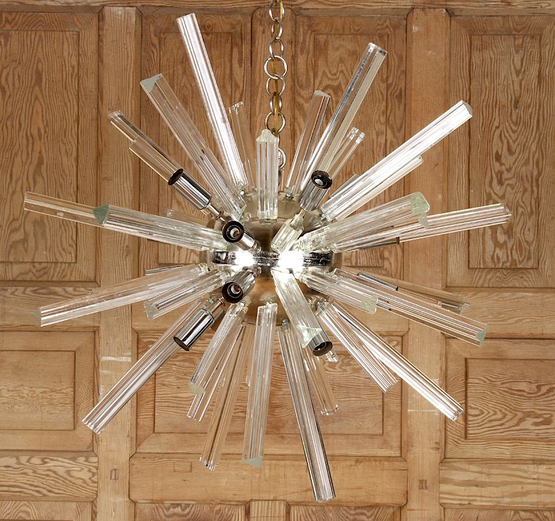 Appraisal: SINGLE MURANO GLASS SPUTNIK STYLE CHANDELIER A single Murano glass