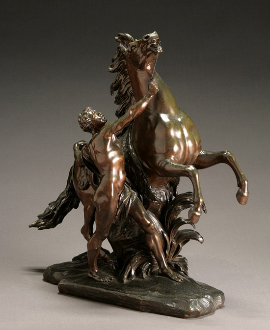 Appraisal: French Bronze Equestrian Group of the Marly Horse After a