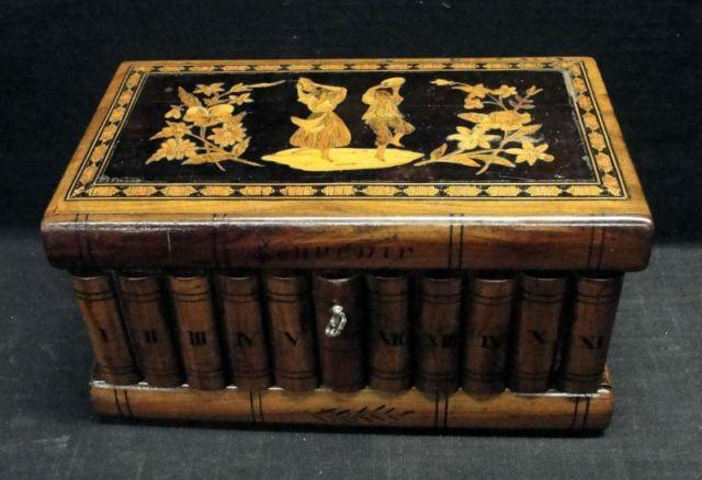 Appraisal: Inlaid Book Form Box Dimensions x x high