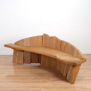 Appraisal: Nico Yektai Studio modernist oak bench Nico Yektai Studio modernist