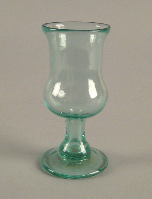 Appraisal: New Jersey small aqua vase ca with hollow blown stem