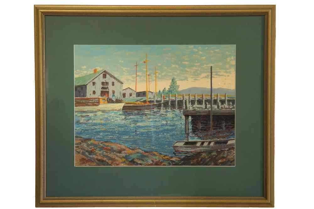 Appraisal: SERIGRAPH- 'Smith's Dock Essex' CT River by Harry L Hoffman