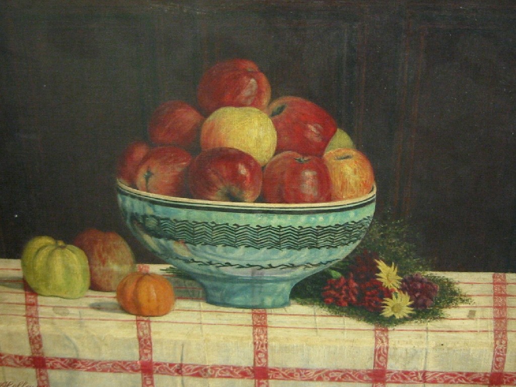 Appraisal: AIMEE MARIE J COLLUE A Still Life of Apples in