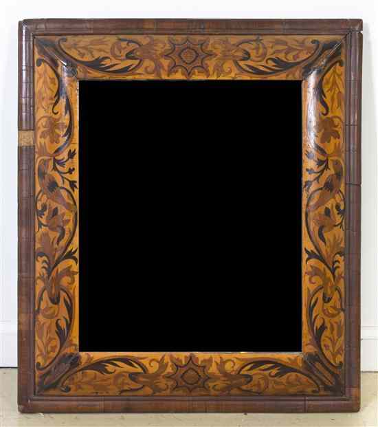 Appraisal: A Northern European Marquetry Mirror the rectangular beveled plate within