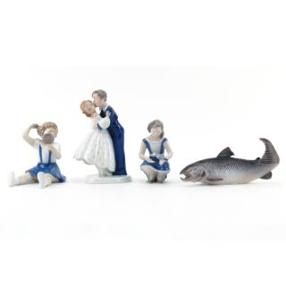 Appraisal: Grouping of Four Bing and Grondahl Glazed Porcelain Figurines Grouping