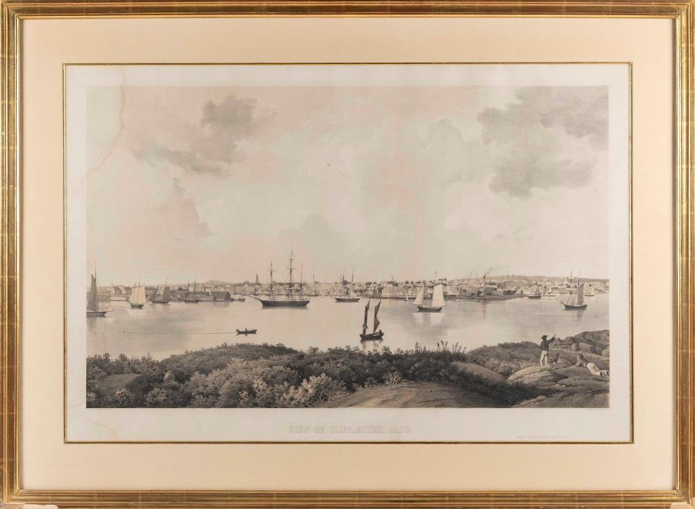 Appraisal: FITZ HENRY LANE MASSACHUSETTS - VIEW OF GLOUCESTER FROM ROCKY