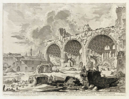 Appraisal: GIOVANNI B PIRANESI Veduta degli avanzi del Tablino della Casa