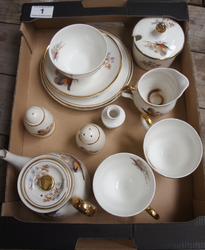 Appraisal: A collection of Sheridan China Teaware decorated with pheasants