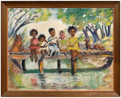 Appraisal: Dixie Hampson Durham painting Arkansas Virginia born four black children