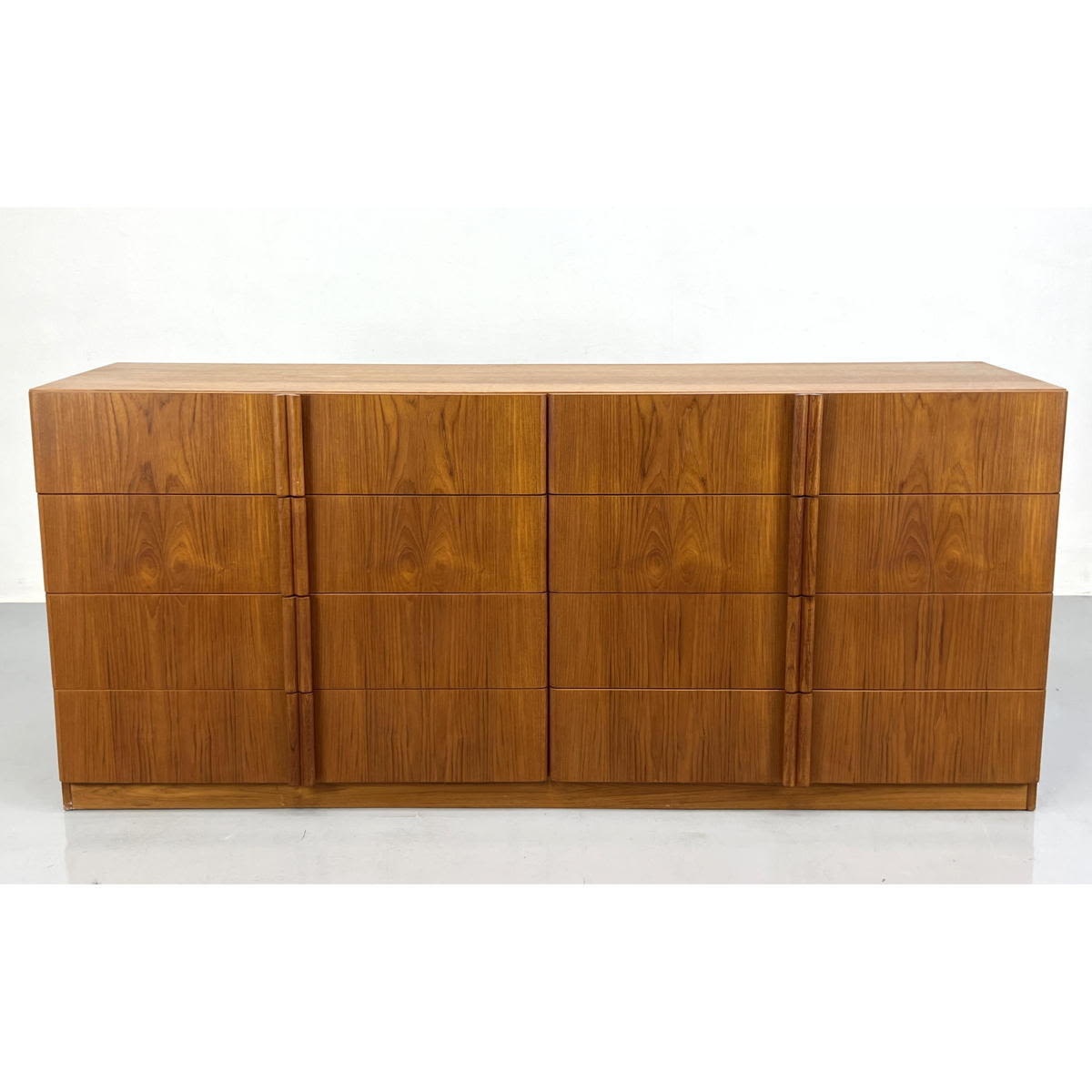 Appraisal: Danish Modern Teak Low Dresser Credenza NORDISK LABEL Dimensions H