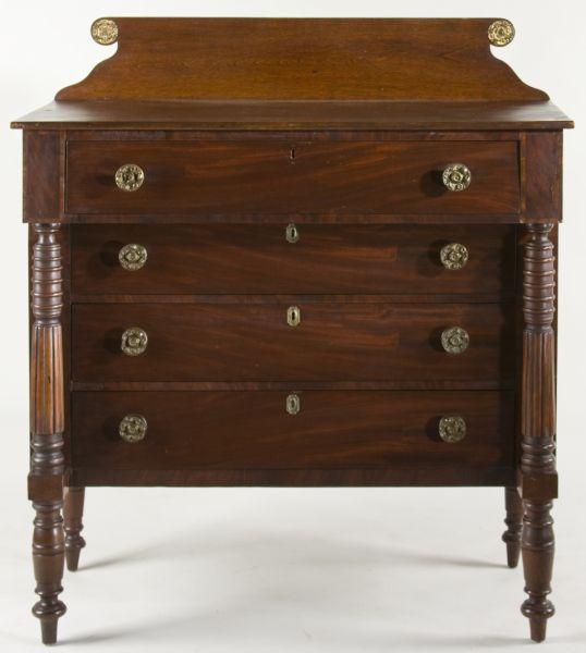 Appraisal: New England Late Sheraton Chest of Drawers circa s mahogany