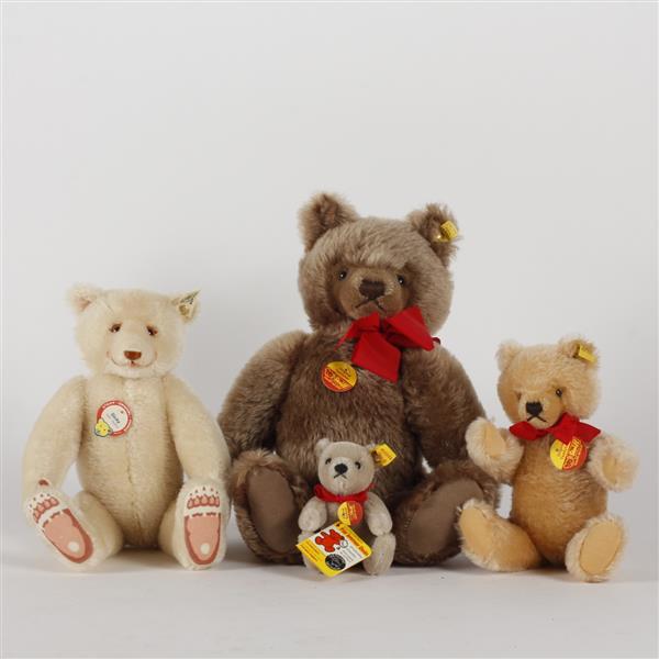 Appraisal: Lot of Four Contemporary Steiff Plush Mohair Teddy Bears incl