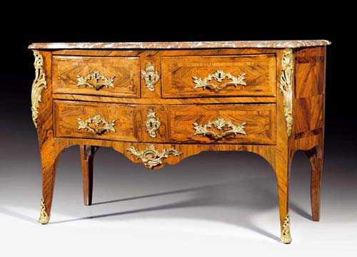 Appraisal: CHEST OF DRAWERS Louis XV with signature P A VEAUX