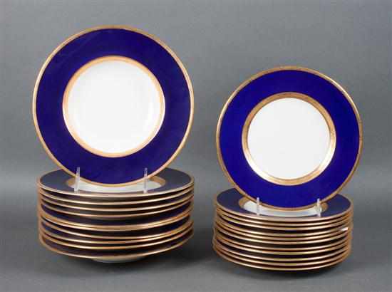 Appraisal: Set of Minton china cobalt banded soup bowls and similar