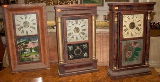 Appraisal: Two American classical pillar and scroll clocks and similar ogee