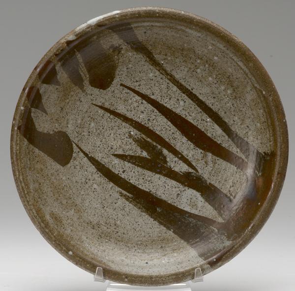 Appraisal: TOSHIKO TAKAEZU Stoneware plate covered in dipped glazes signed TT