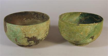 Appraisal: Pair of Korean bronze bowls possibly silla dynasty Of deep