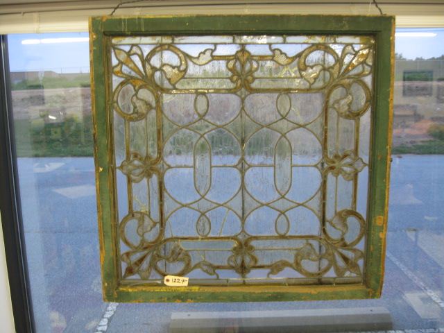 Appraisal: Stained Glass Window golden and clear late th century wide