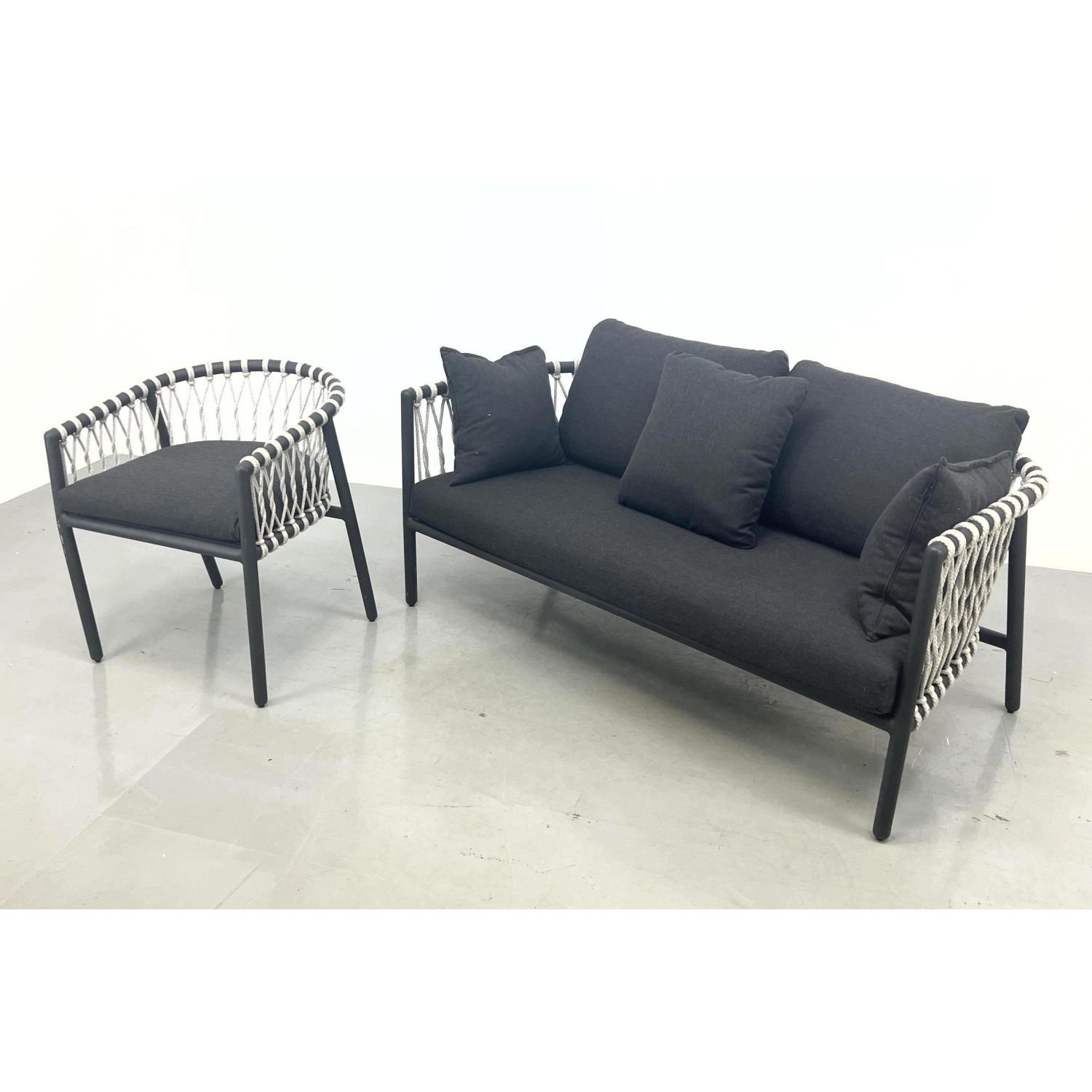 Appraisal: Ann Marie Vering for Brown Jordan Metal Frame Sofa Chair